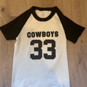 Womens Brandy Melville Black and White Cowboys 33 Raglan T-Shirt
